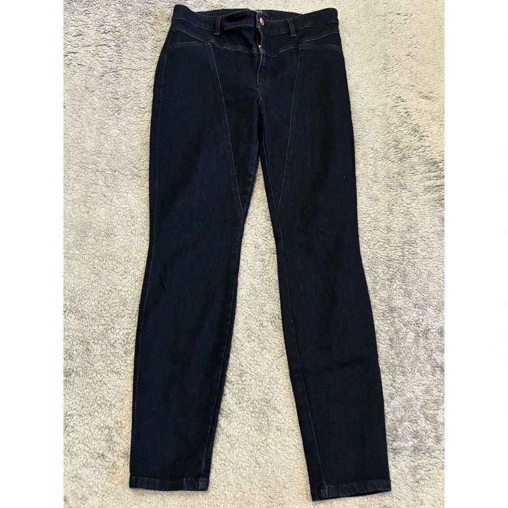 Guess Jeans Women 30 Blue Denim Dark Wash Skinny Front Leg Seams Casual Ankle